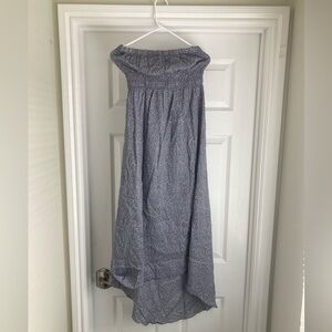 Long Maxi Dress 100% Cotton Polka Dot Tube Top Layered Skirt Summer Beach